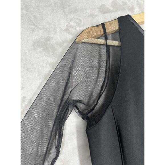 NWT Laranor Fit and Flare Black Dress Mesh Sleeve Sz 40 - US 8 Grunge Goth Core - Picture 5 of 10